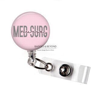 🩺✨ Med Surg Nurse Badge Reel | RN Retractable ID Name Tag Holder